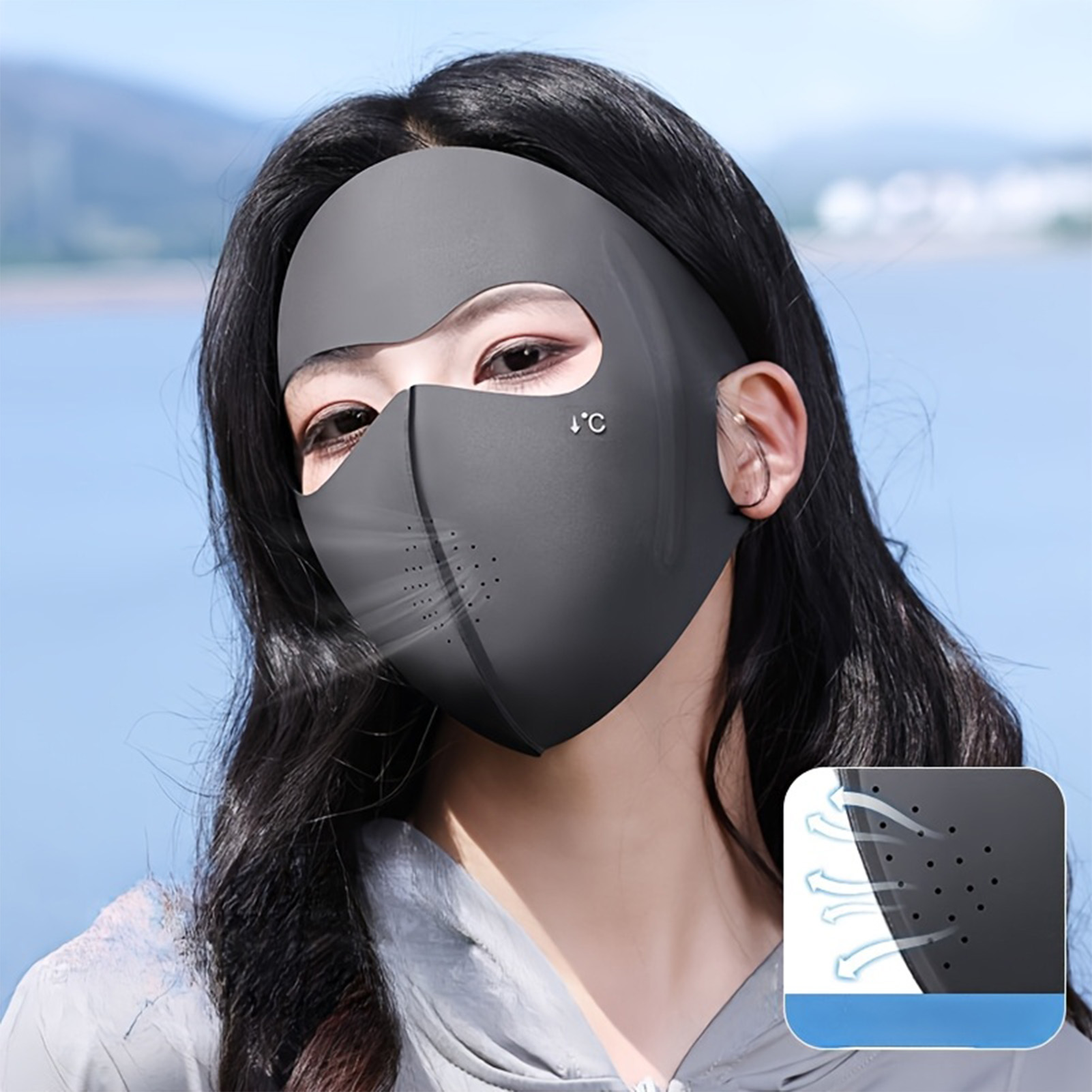 Full Face Summer mask Lightweight Breathable Sun UV Protection Masks Soft Windproof for beach Cycling Running Outdoor