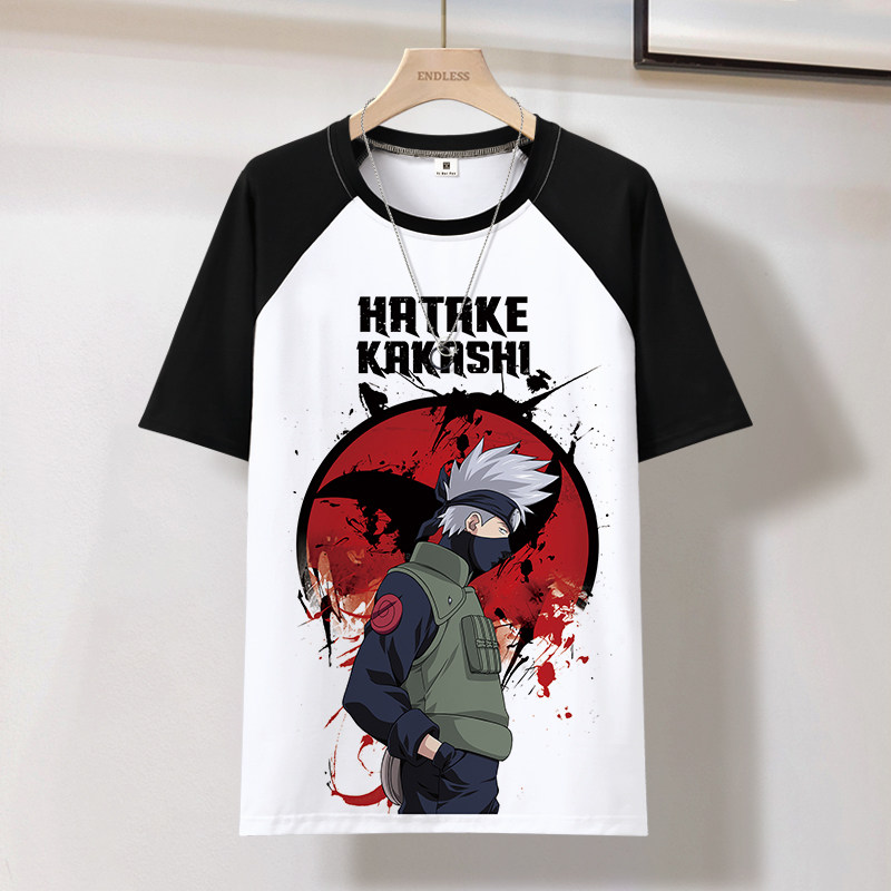 Naruto 3D Uchiha Itachi Naruto Anime Peripheral T-shirt Trend for Teenagers and Students, Short-sleeved T-shirt for Men
