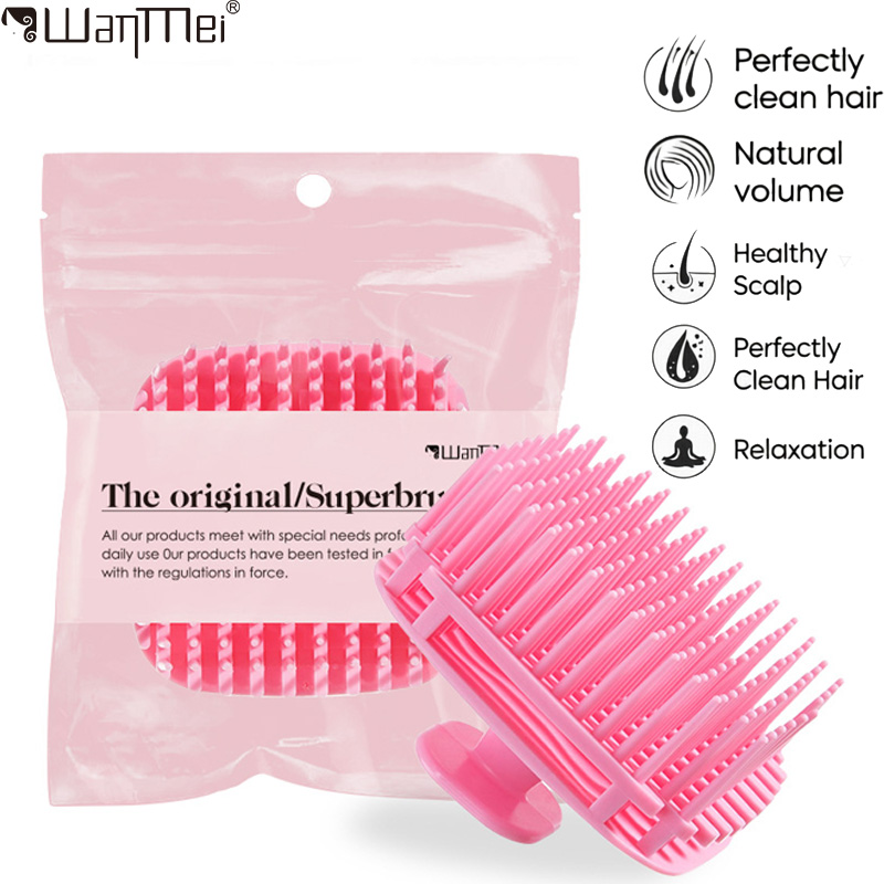 WANMEI Scalp Shampoo Brush - Soft Silicone Bristles Hair Scrubber for Deep Cleansing, Anti-Dandruff & Healthy Scalp Massage