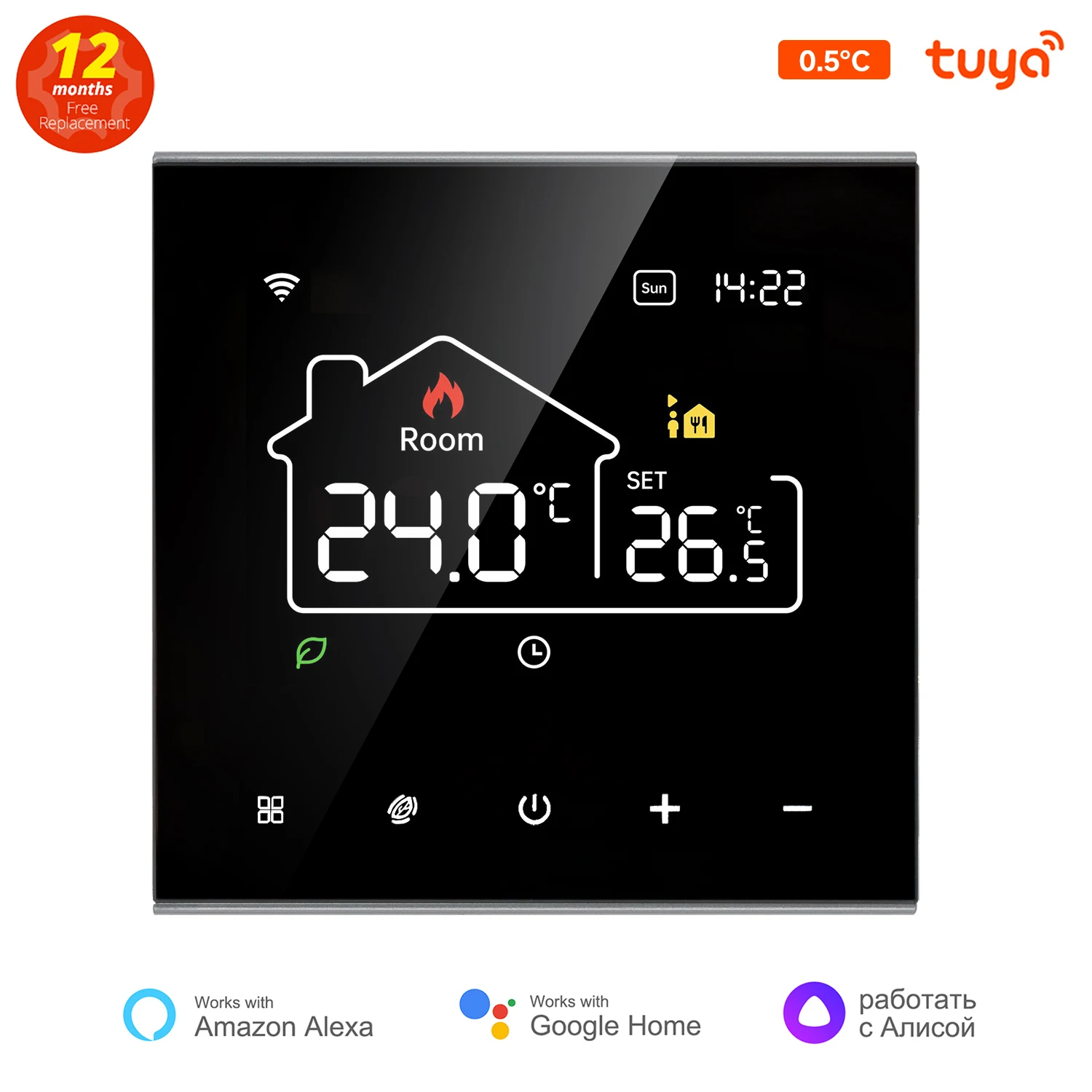 New Tuya WiFi/NonWiFi Opt.Smart Thermostat Electric Heating Water Gas Boiler Temp Controller Work With Alexa Home Alice