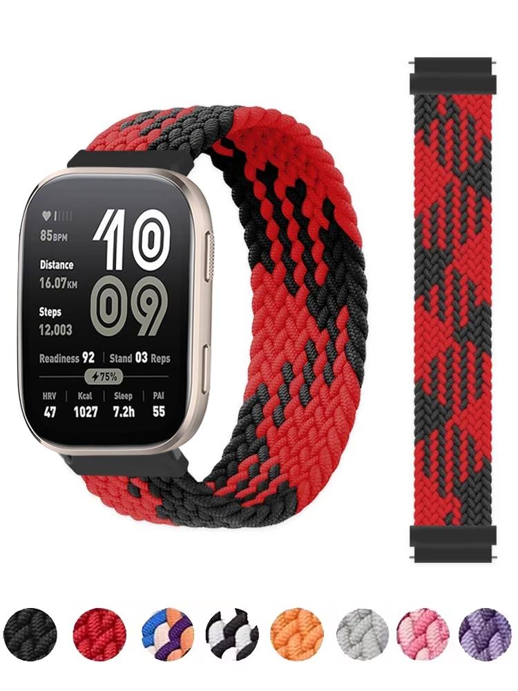 20mm 22mm band For GTS 4/3/2/2e Mini/stratos 3 Watch wrist Braided Bracelet correa Bip 6/5/U/S/GTR 3/2/pro Strap