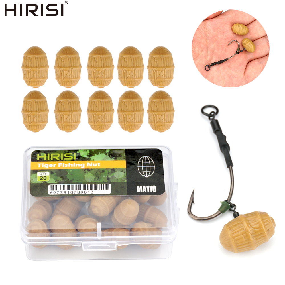 Hirisi 20pcs Soft Floating Tiger Nut Baits for Carp Fishing Artificial Bait Lures Carp Fishing Tool Accessories MA110