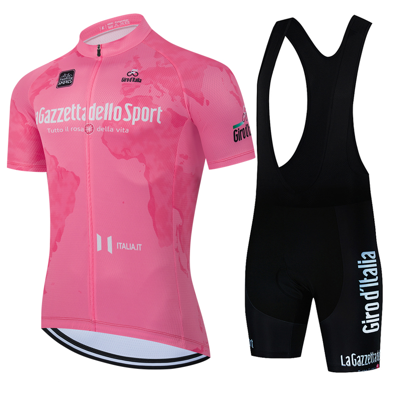 New 2025 Italy Tour D'ITALIA Cycling Jersey Set Pink Cycling Clothing Men Road Bike Shirt Suit Bicycle Bib Shorts Sports Suit