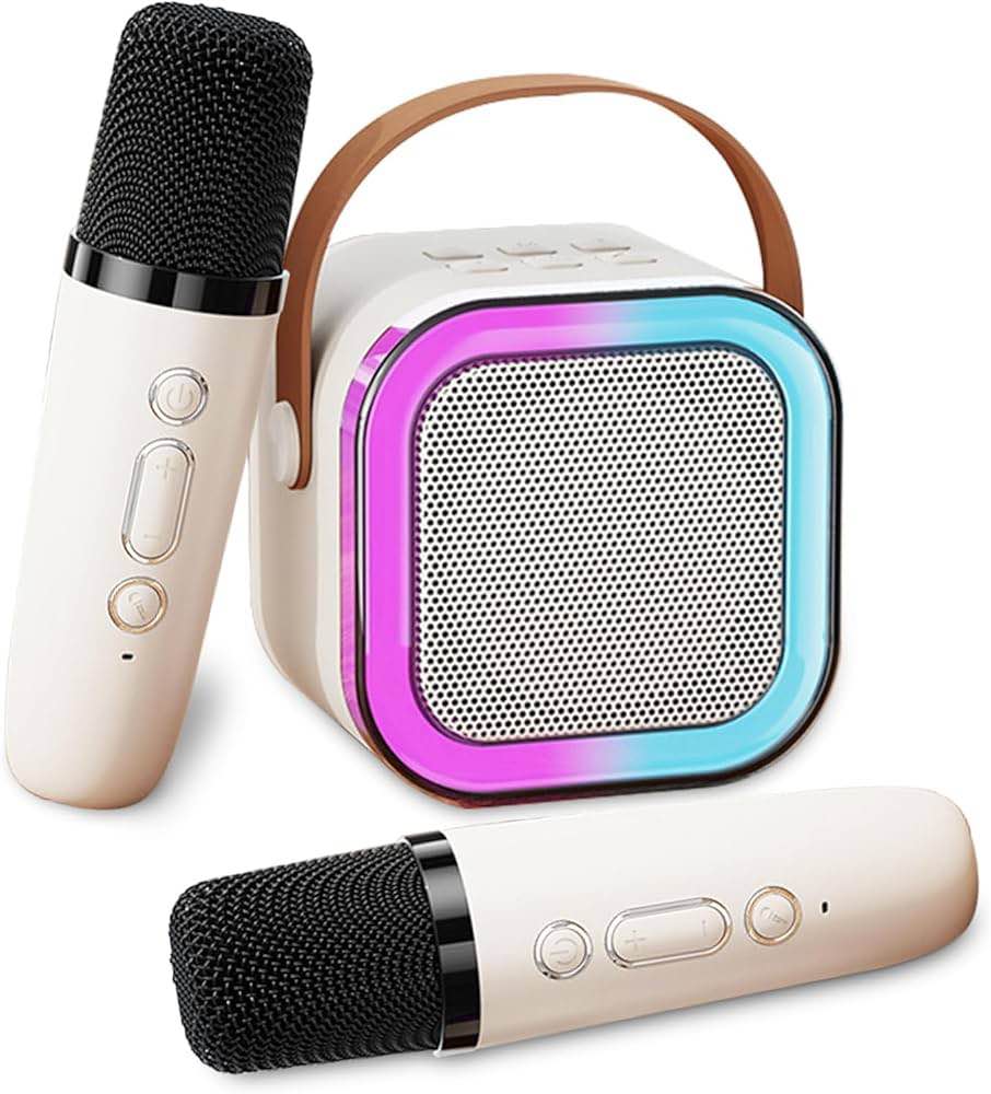 Mini Karaoke Machine for Kids Adults, Portable Bluetooth Speaker with 1 Wireless Karaoke Microphones, 2025 TOP Birthday for Girls 3,4,5,6,7,8+Year Old Toddler Toys Karaoke Player(Blue)