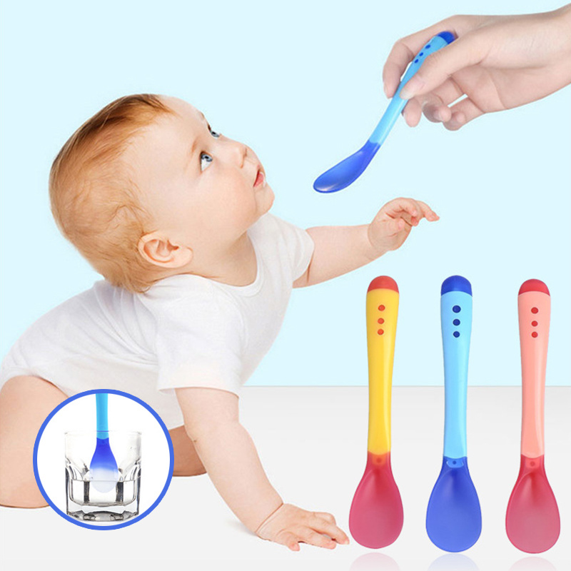 0-5 Years 40 Degree Temperature Sensitive Colour Changing Soft Silicone Baby Complementary Tableware Photographic Accessories