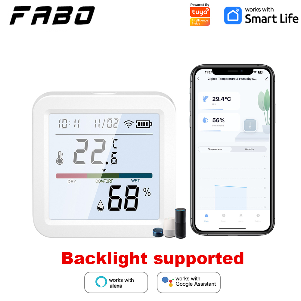 Newest Tuya WiFi Temperature Humidity Sensor Smart Life APP Backlight Hygrometer Thermometer Support Alexa Google Home Assistant lightify