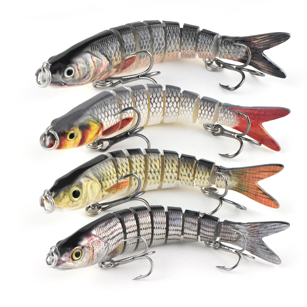 1PCS Mini Multi Joint Minnow Sinking Hand Carved ABS Hard Bait Freshwater Lure 8 Segmented Swimbait for Fishing