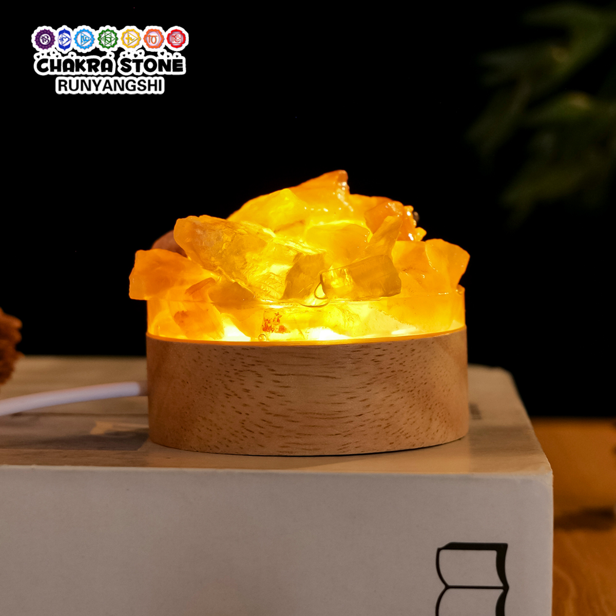 1PC Natural Crystal Cluster Wooden Base Amethyst Rose Quartz Clear Quartz LED Lamp Home Decor Bedroom Nightlight