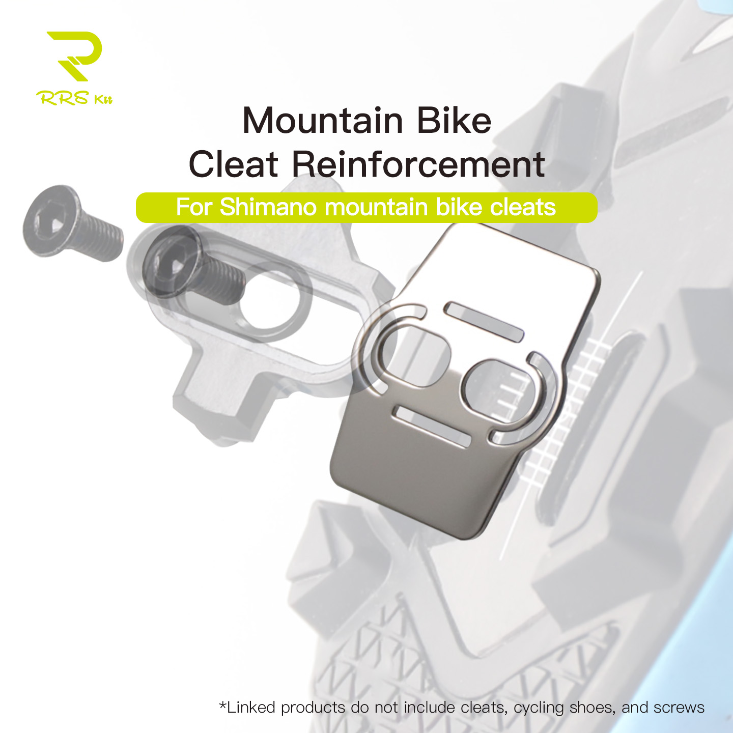 RRSKIT Ultra-light Stainless Steel Bike Lock Shoe Pedal Cleats Pad Reinforcement For Shimano MTB Cleats