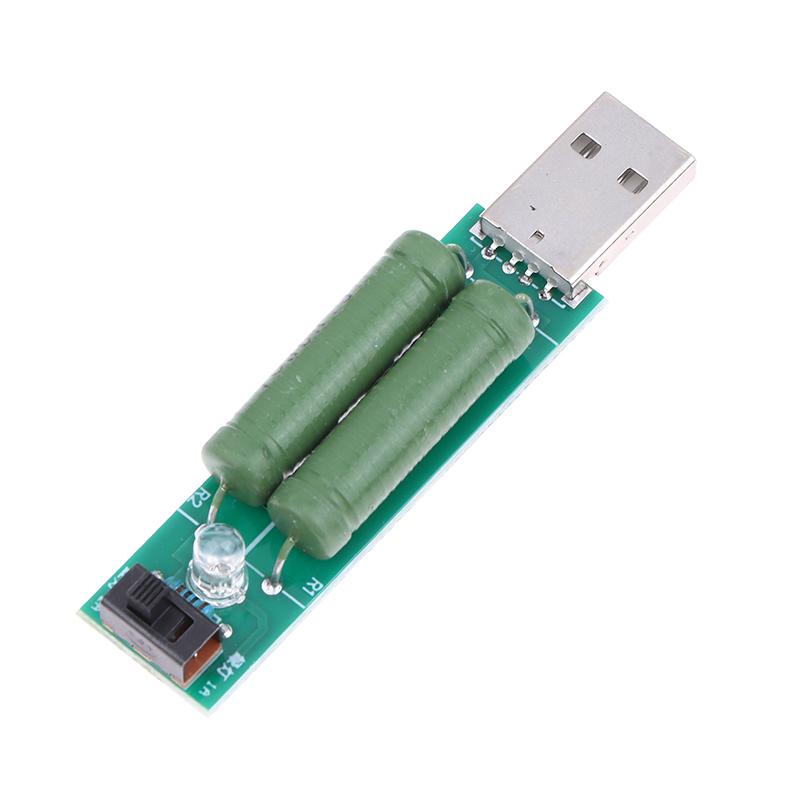 1pcs USB Mini Discharge Interface Load Resistor with Switch 1A 2A LED Battery Capacity Voltage Discharge Resistance Tester Tool