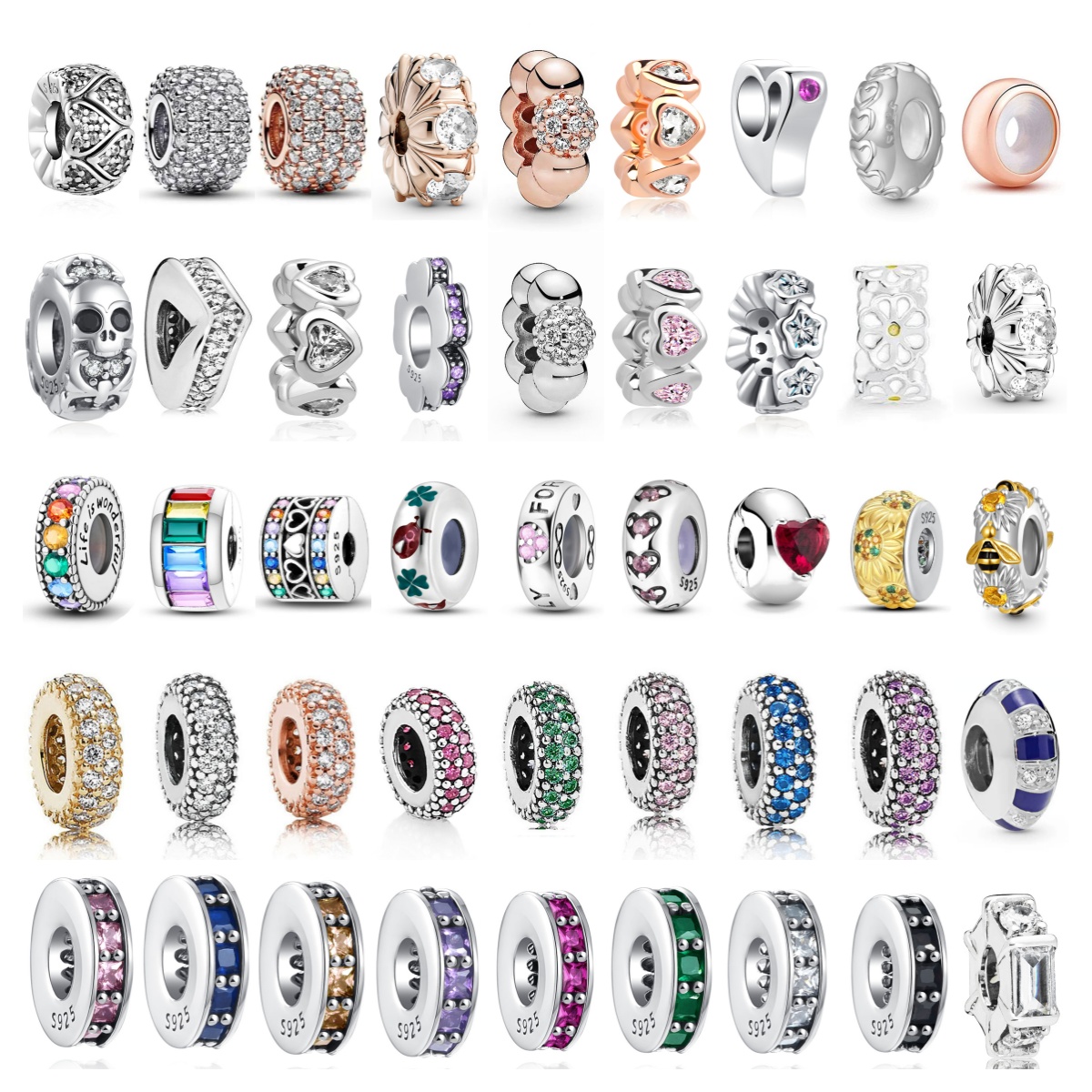 2024 European NEW 925 Silver Colorful Separated Beads bee Sunflower Charm Fit Original Bracelet Jewelry For Gift