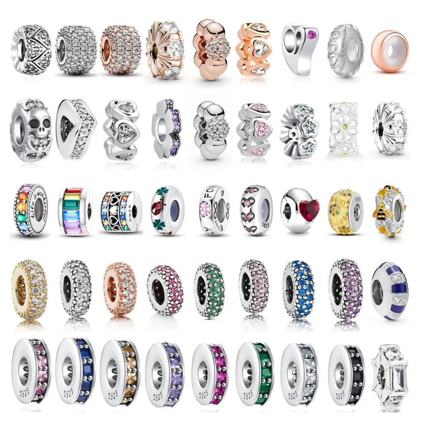 2024 European NEW 925 Silver Colorful Separated Beads bee Sunflower Charm Fit Original Bracelet Jewelry For Gift