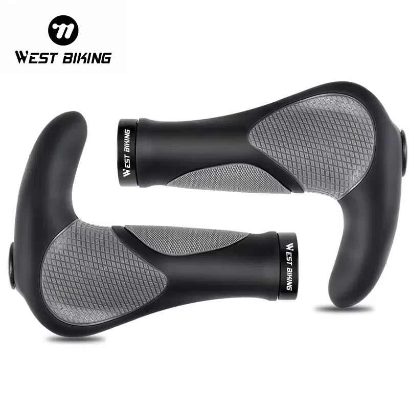 WEST BIKING MTB Bike Grips Anti-slip Shock Absorption Ergonomic Bicycle Handlebar Cover Bar End Plugs Cycling Accessories