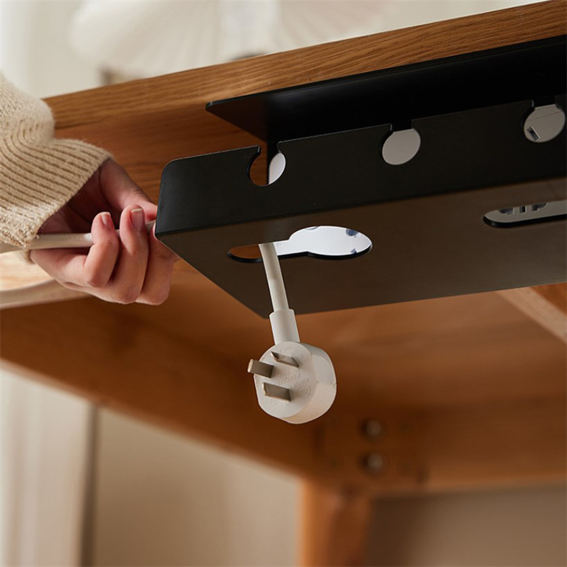 Management Cable Tray Under Desk No Drilling Sturdy Spacious Supplies Under Desk Cable With Clamp Power Strip Cord Holder