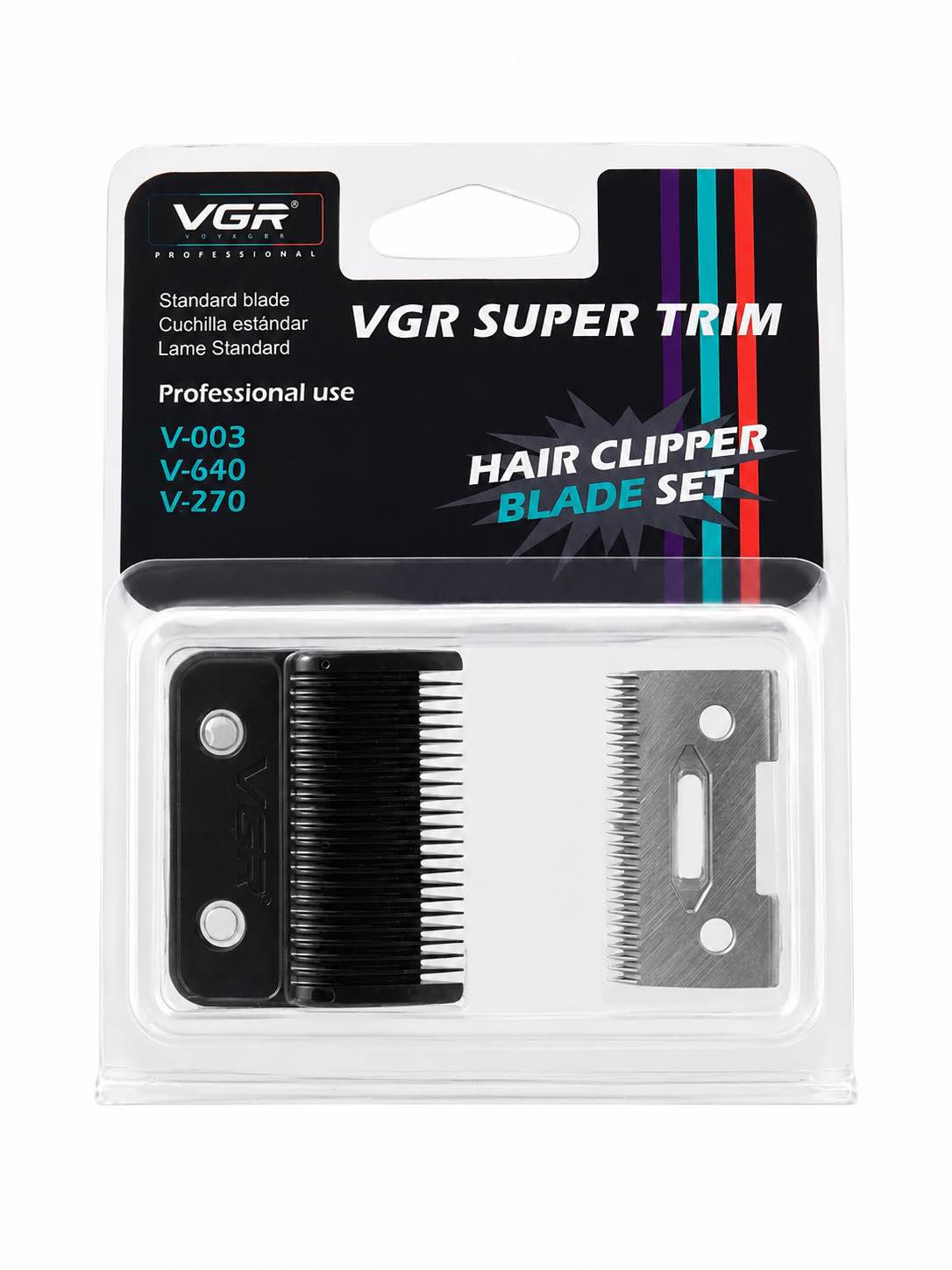 VGR Super Trim Professional Hair Clipper Blade Set Replacement