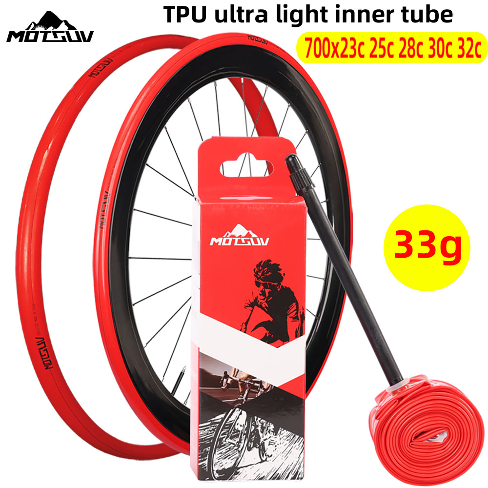 MOTSUV Road Bicycle Ultralight Cycling 700X18 25 28 32C TPU Inner Tire 45/65/85mm Length French Valve Super Light Tube Bike Part