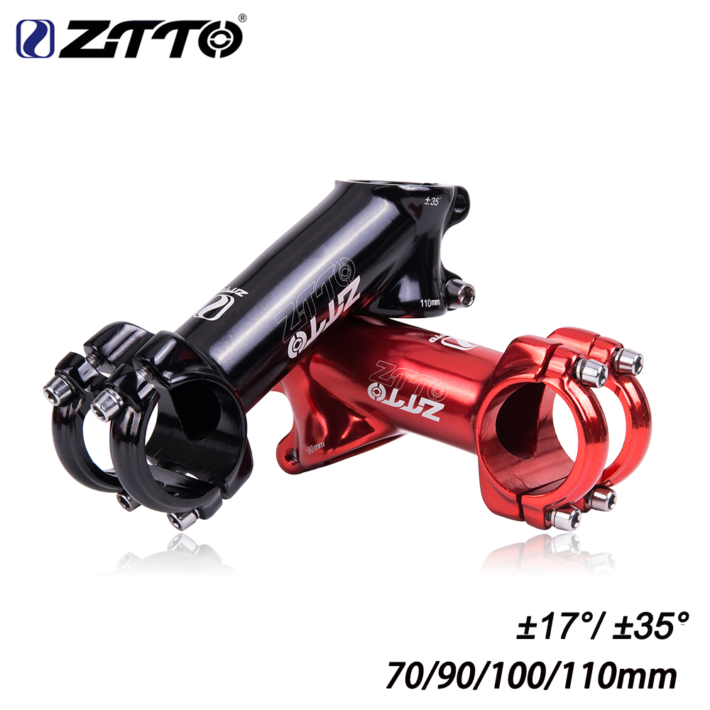 ZTTO MTB Road Bike Stem 70mm 90mm 110mm Bicycle Stem 17 Degree 35 Degree High-Strength Polished Stem For XC AM 31.8mm Handlebar