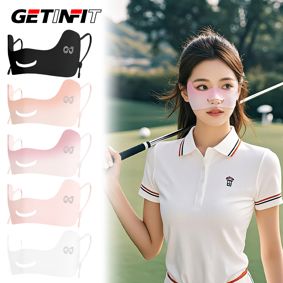 GETINFIT 1Pcs New Ice Silk Sun Protection Mask Outdoor UV-protective Sunshade Golf Baseball Tennis Breathable Mask Hanging Ears