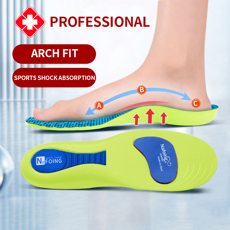 Arch Support Feet Orthopedic Shoes Insole Plantar Fasciitis Insoles for Men Women Shock Absorbing Non Slip Sports Insoles