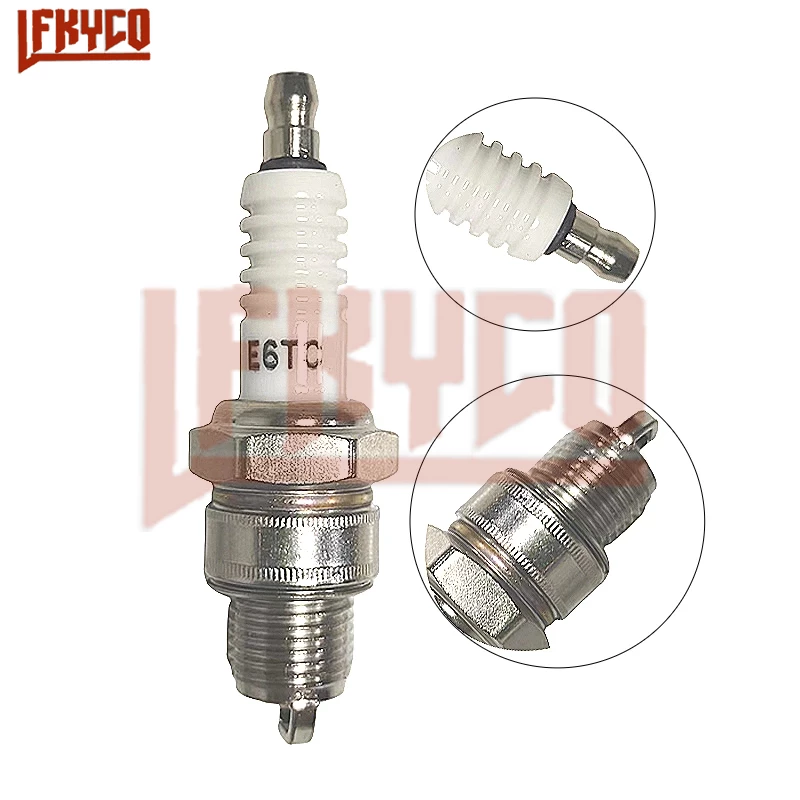 1/2/4PCS E6TC Motorcycle Ignition Spark Plugs For Yamaha 49cc 60cc 66cc 80cc Motorized Bicycle Quad Pocket Dirt Pit Bike