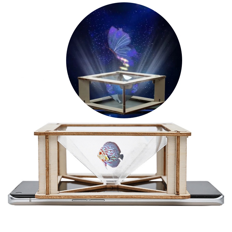 DIY 3D Holographic Projector Kit for Kids Scientific Production Handmade Puzzle Experimental Materials Small Invention Projects