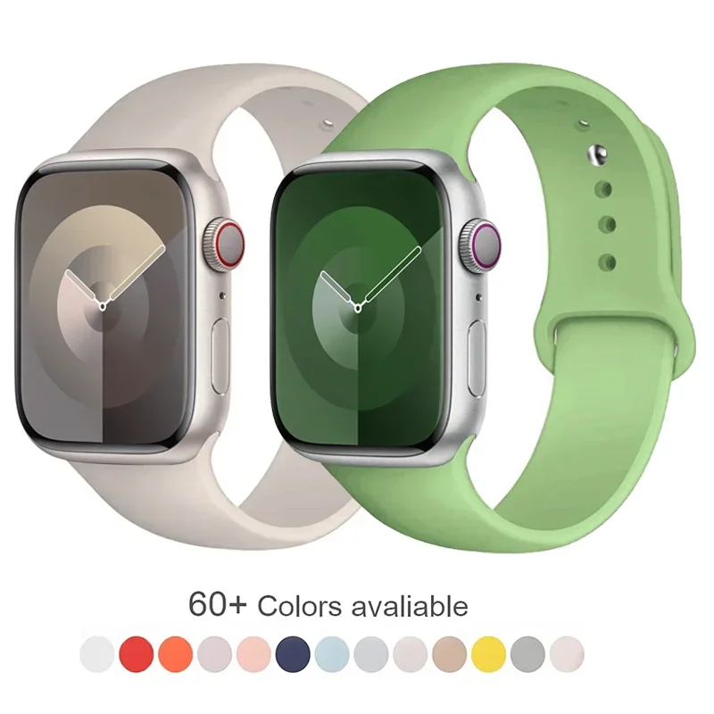 Silicone Band For Watch strap 44mm 45mm 40mm 41mm 42-38mm 45 mm sport bracelet iwatch series 8 7 6 5 4 3 SE 9 Ultra 2 49mm