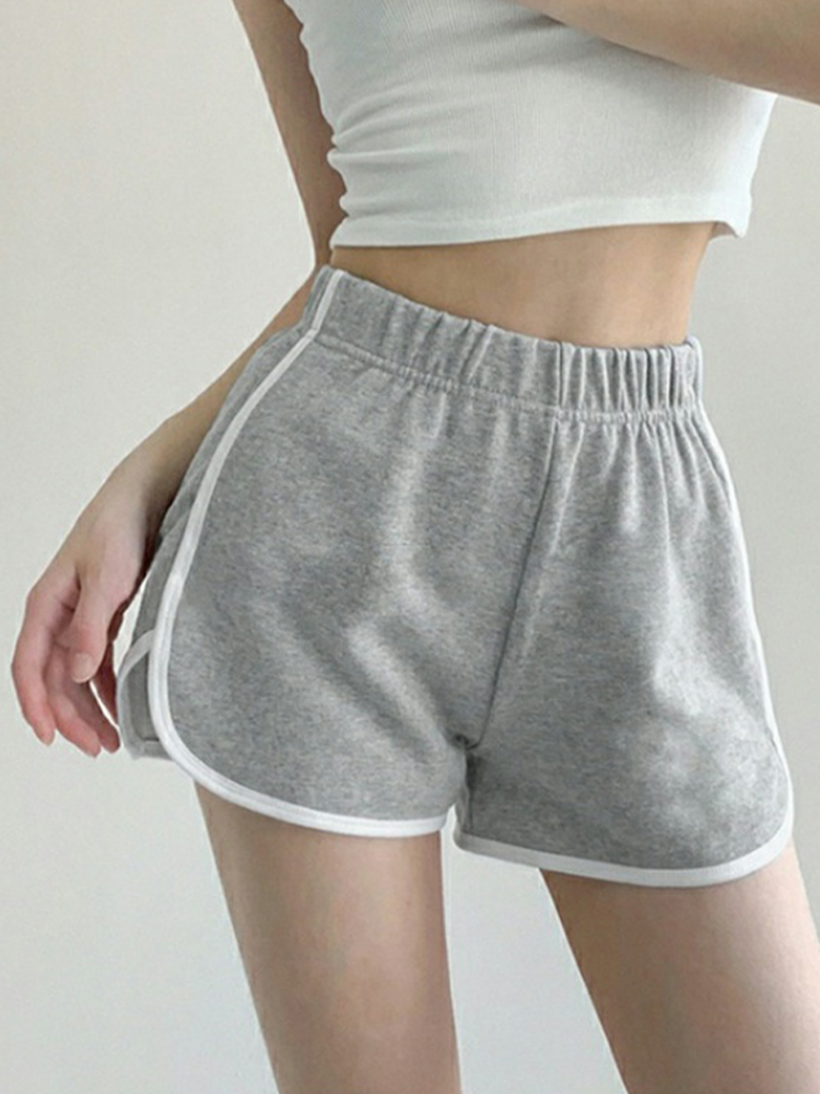 Women's Sporty High Waisted Athletic Shorts - Quick-Dry Stretchy Polyester Gym Running Yoga Summer Activewear