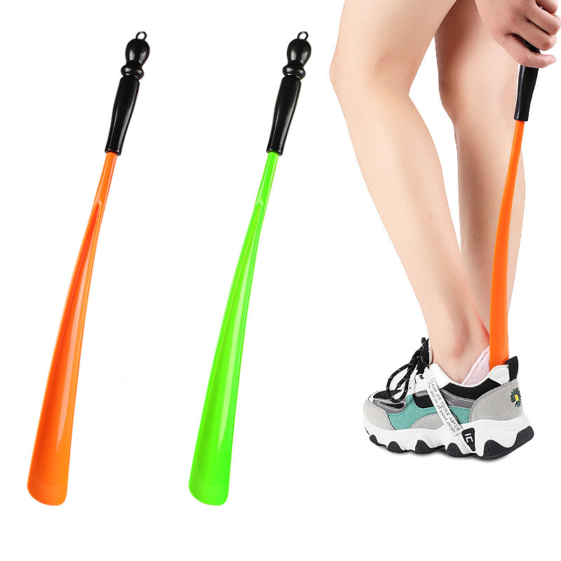 Long handled Shoe horns 47.5cm Hanging ring Shoehorn pregnant woman elderly Shoe spoon home-use Shoe spatula 1Pcs