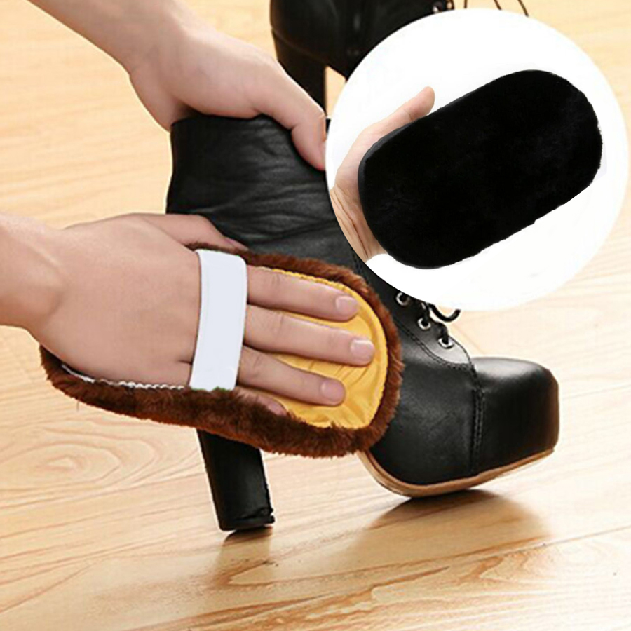 Shoes Polishing Glove Multifunctional Leather Shoe Polishing Cleaning Cloth Portable Soft Plush Shoes Shine Cloth Handheld