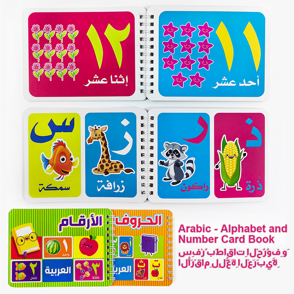 Arabic Numbers and Letters 2 Books Set Early Childhood Education Materials for Preschool Language Learning Teaching Aids