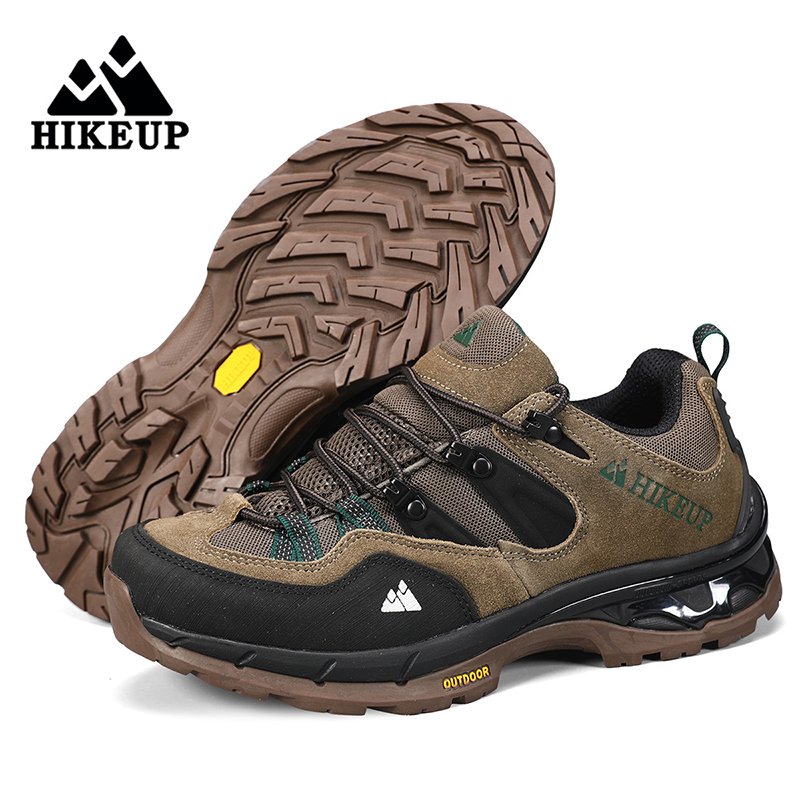 HIKEUP Men Shoes Breathable Splasroof Outdoor Hiking Shoes Mountain Climbing Sport Men Hunting Trekking Sneaker