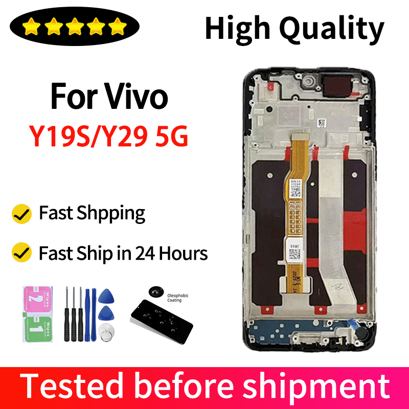 6.68" OEM For Y19S V2419 LCD Y19s Display Screen+Touch Panel Digitizer Frame For Y29 5G V2420 Display Replacement