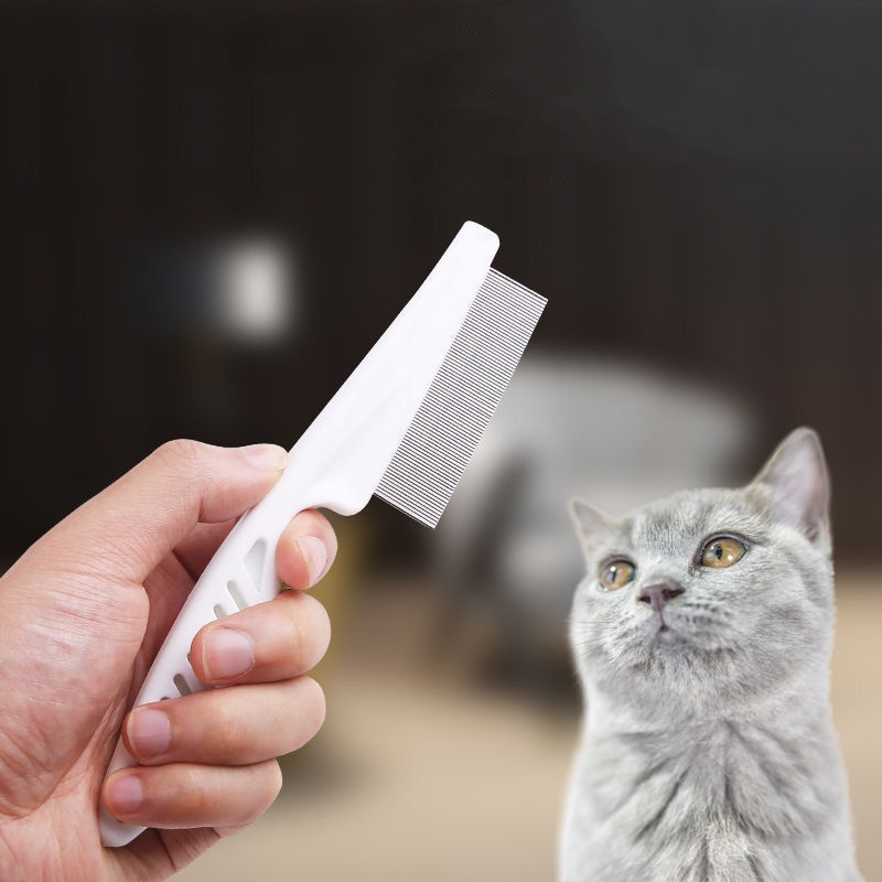 1pc Pet Combs, Dog Flea Combs, Cat Flea Combs, Plastic Close-tooth Combs, Stainless Steel Fine Cat Hair Detangling Release Comb
