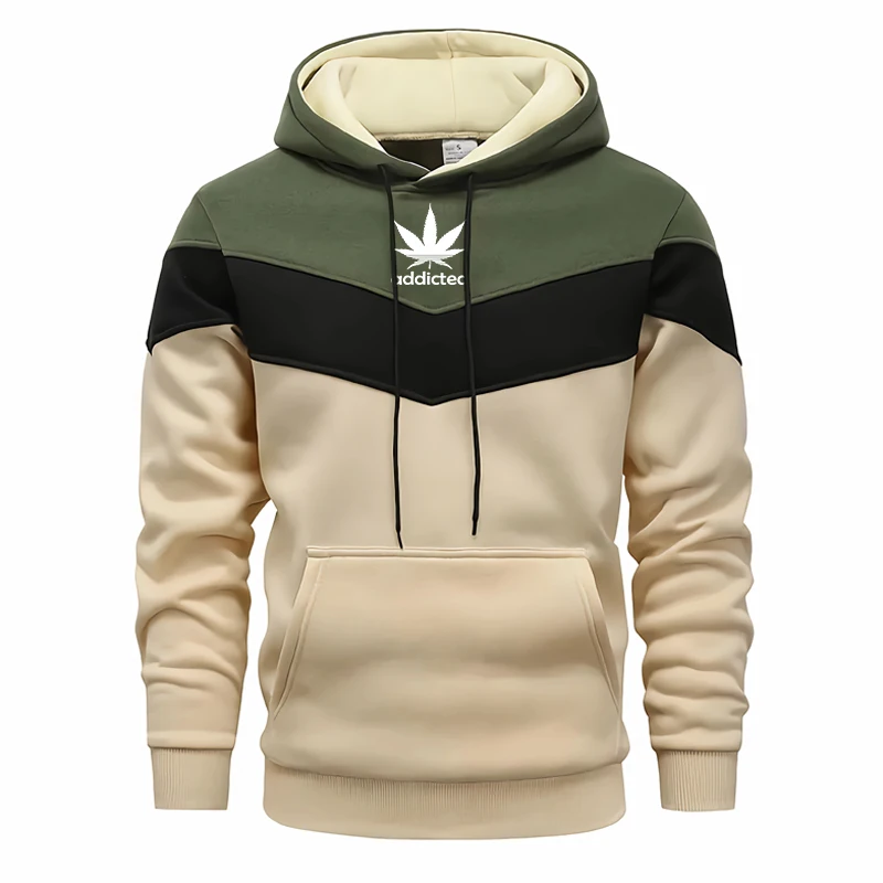 Mens Tracksuit Casual Tricolor Hooded Sweatshirts Daily Street Warm Jogging Clothing Versatile pullover Fleece Tops AutumnWinter