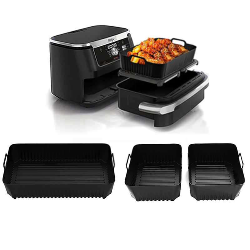 Tray Set Non-stick Silicone Air Fryer Liners for Cakes Jelly Pudding Reusable Baking
