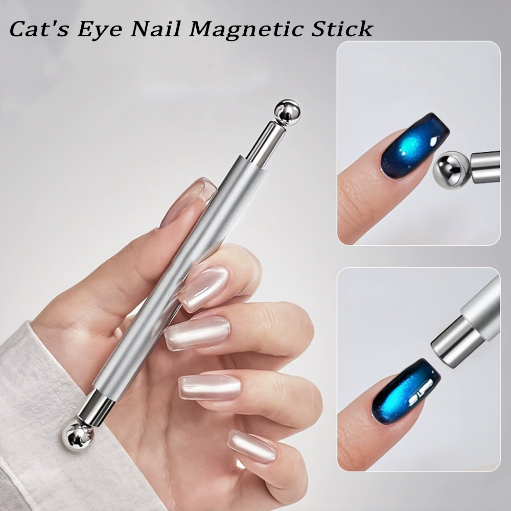 1 Pcs Round Steel Magnetic Ball Double Head Thickened Cat Eye Magnetic Rod Cylindrical French Magnetic Pen Magnetic Tool Cat Eye