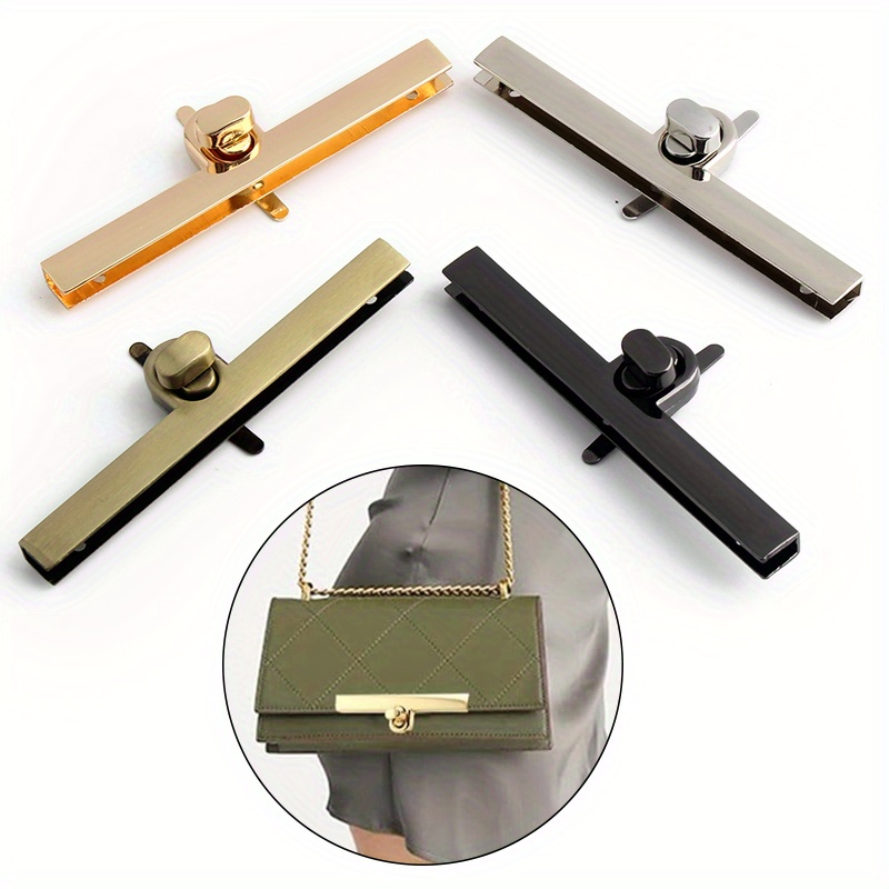 2PCS Metal Bag Closure Twist Lock Handbag Frame Straight Kiss Buckle Bag Lock Frame with Comfortable Grip DIY Wallet Making