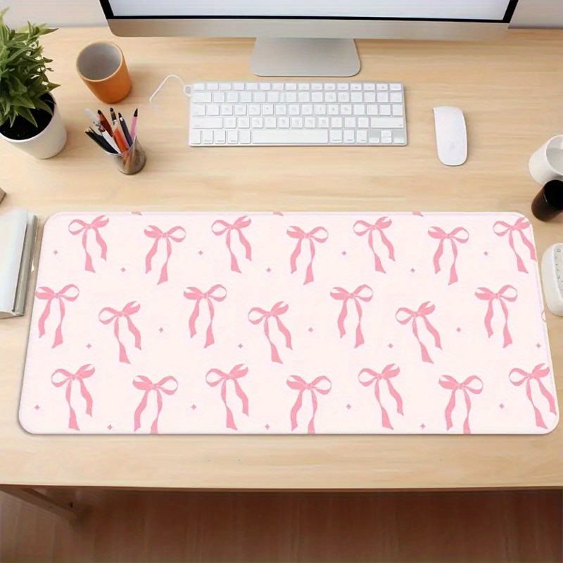Multi-Size Pink Bow & Star Gaming Mouse Pad - Cute Desktop Mat - Ideal for Home, School, Classroom & Office Use