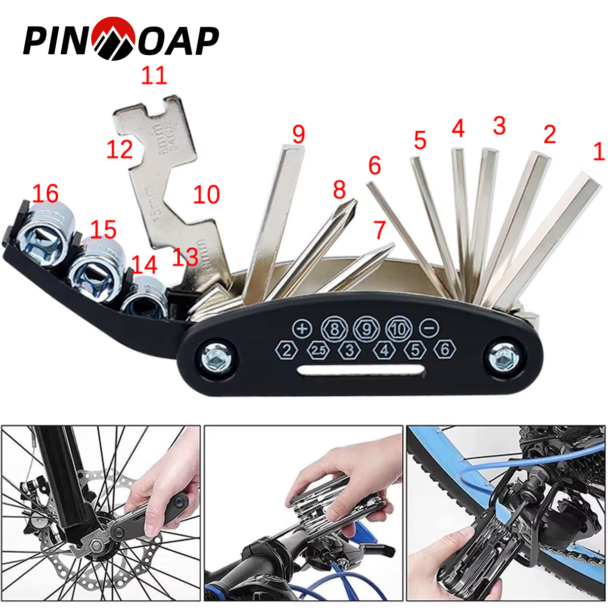 1PC 16 In 1 Tool Combination Portable Multifunctional Tool Bicycle Repair Kit Screwdriver Wrench Kit Outdoor Bicycle Tool Kit