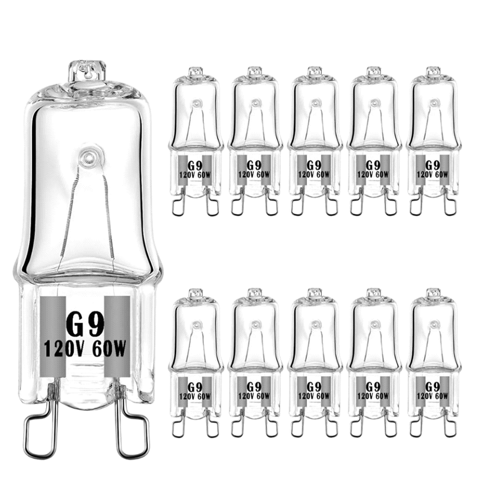 10pcs G9 Halogen Light Bulbs 25W/40W/60W 110V Replace LED Bulb Energy Saving High Temperature Resistant Warm Light Halogen Bulb