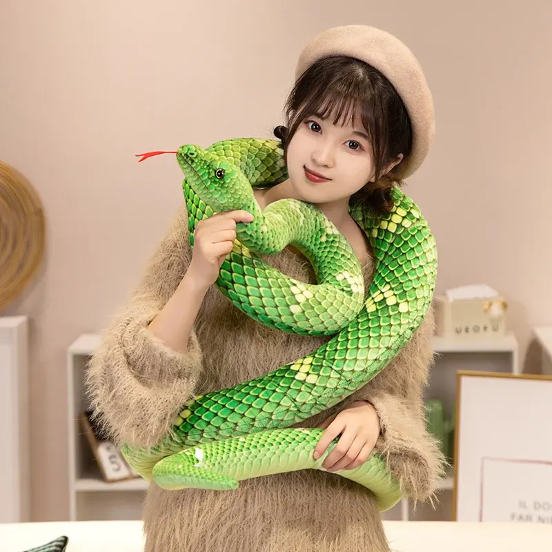 70-280CM Kawaii Snake Plush Toys Pit Viper Realistic Stuffed Cobra Animal Soft Cotton Cuddly Doll Python Birthday for Boys