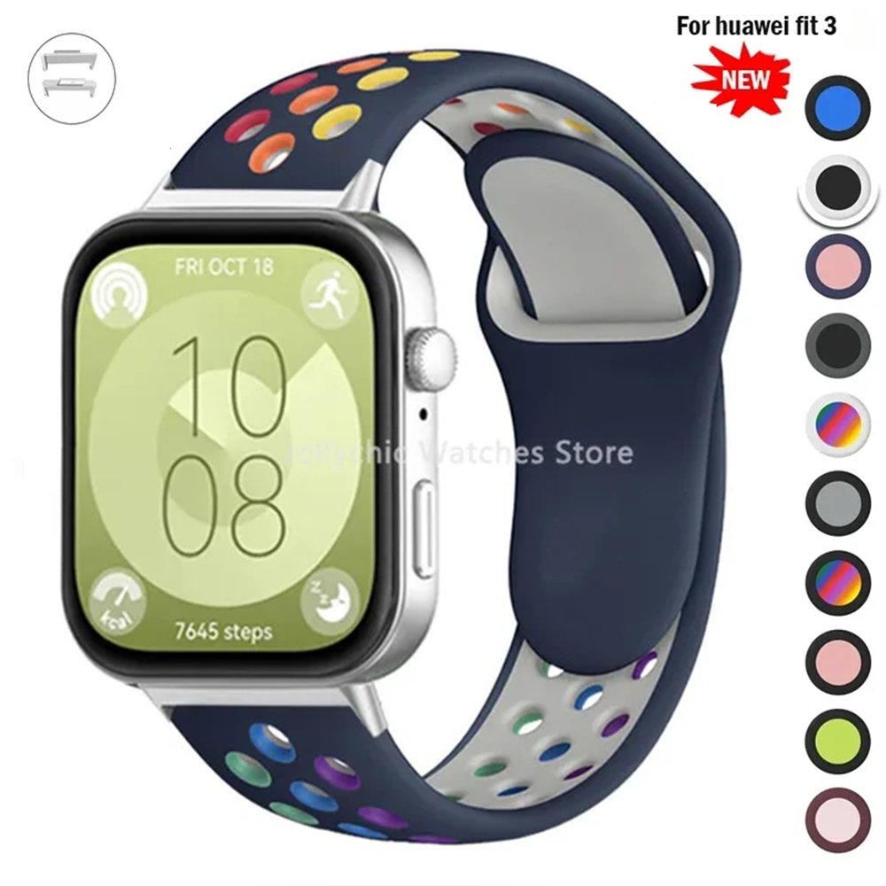 Breathable Silicone Strap For Huawei Watch Fit 3 Bracelet Correa Sport Watchband For Huawei Watch Fit 3 Wristband Accessories