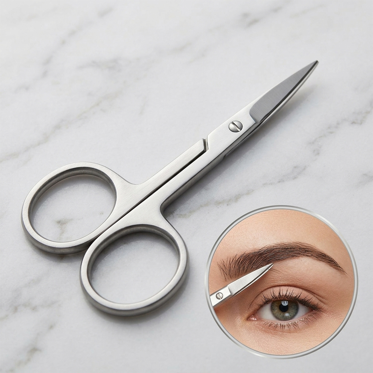 3.5 Inch Curved Eyebrow Scissors Stainless Steel Beard Trimmer Elongated Scissors For Grooming - Nosel Hair Cut Too