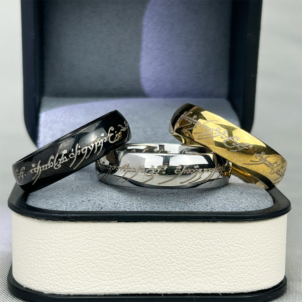 6MM Stainless Steel Laser Engraving Exquisite Couples Wedding Rings, Men And Women Fashion Movie Jewelry Wholesale