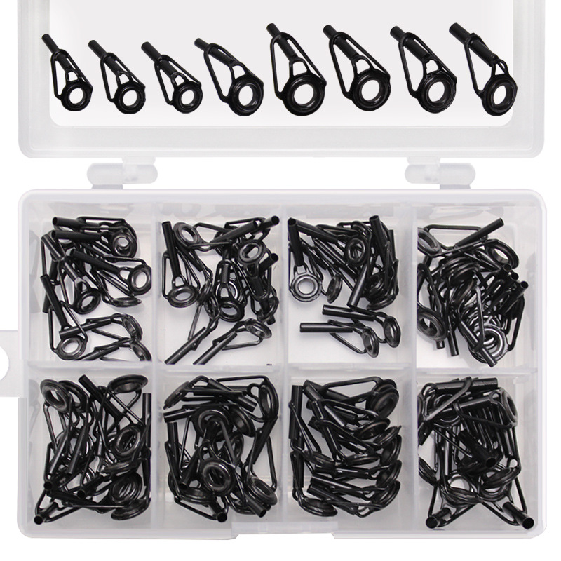8pcs DIY Fishing Pole Tip Repair Rod Tip Accessories Fishing Tackle Pesca Stainless Steel Fishing Top Rod Guide Porcelain Ring