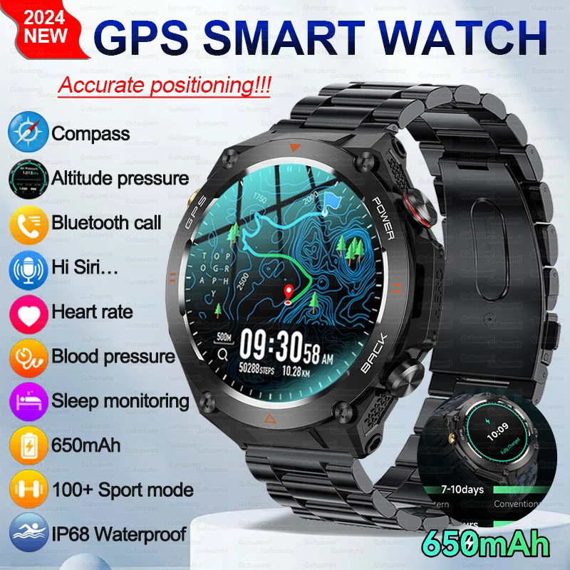 For Xiaomi Outdoor Professional GPS Trajectory Smart Watch 1.45" Compass IP68 Waterproof Watches Bluetooth Call Smartwatch Men