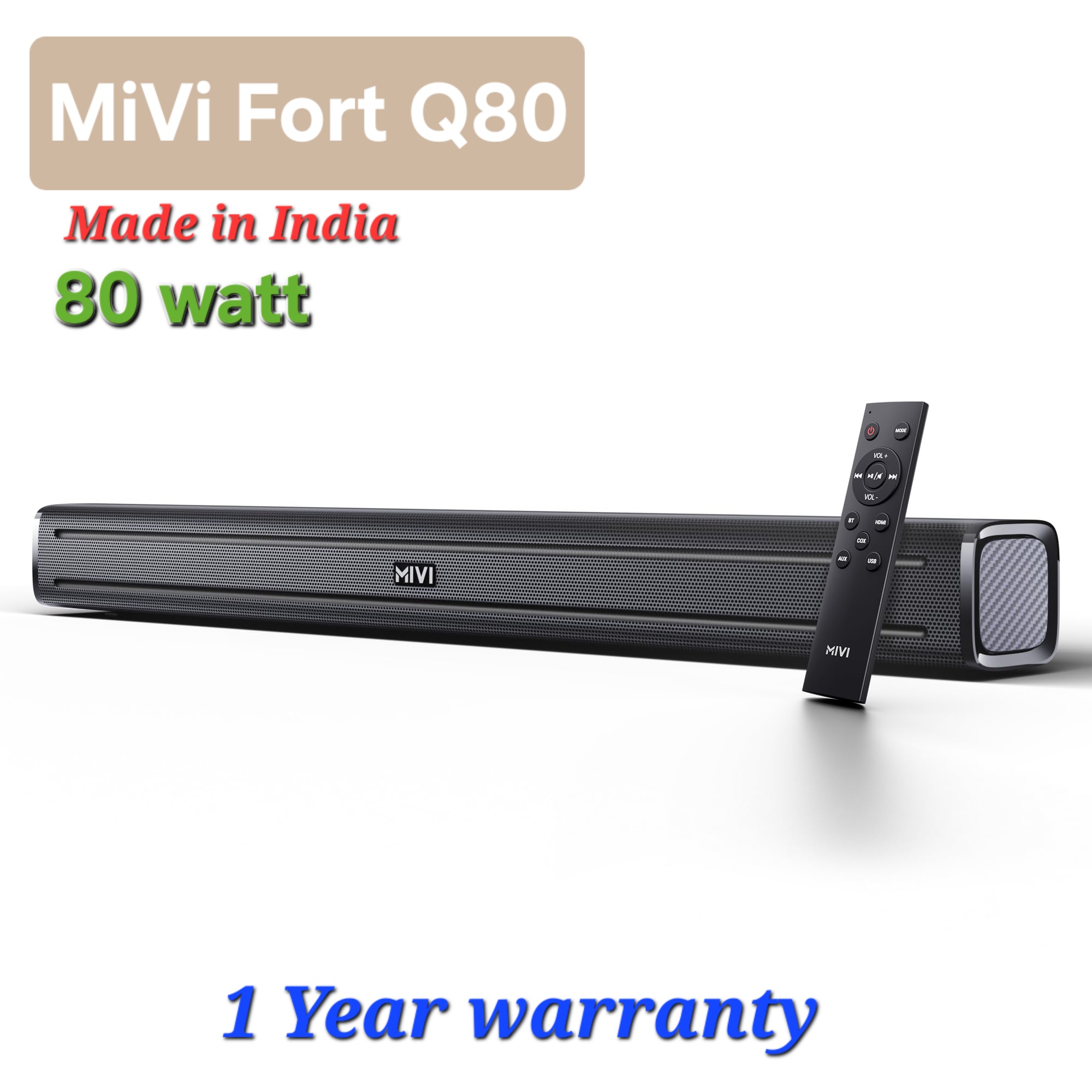 Mi Vi Fort 80 Watt Bluetooth Sound Bar With Heavy Bass and Real 3D Cinema Sound