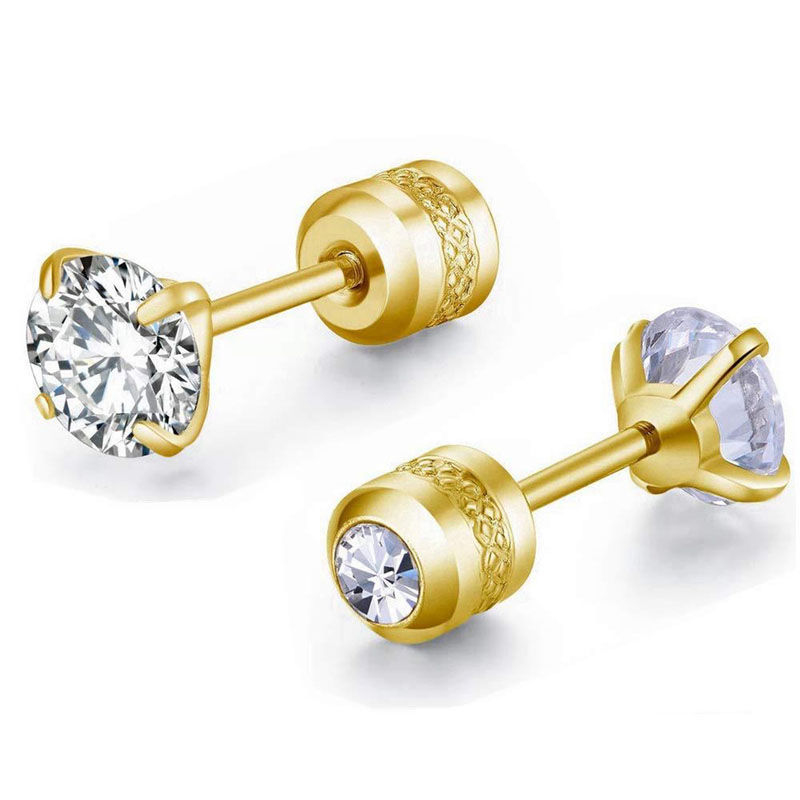 EVISPOL 1Pair Surgical Stainless Steel Stud Earrings for Women Dainty Flat Back Earring Studs Cartilage Earring Piercing Jewelry