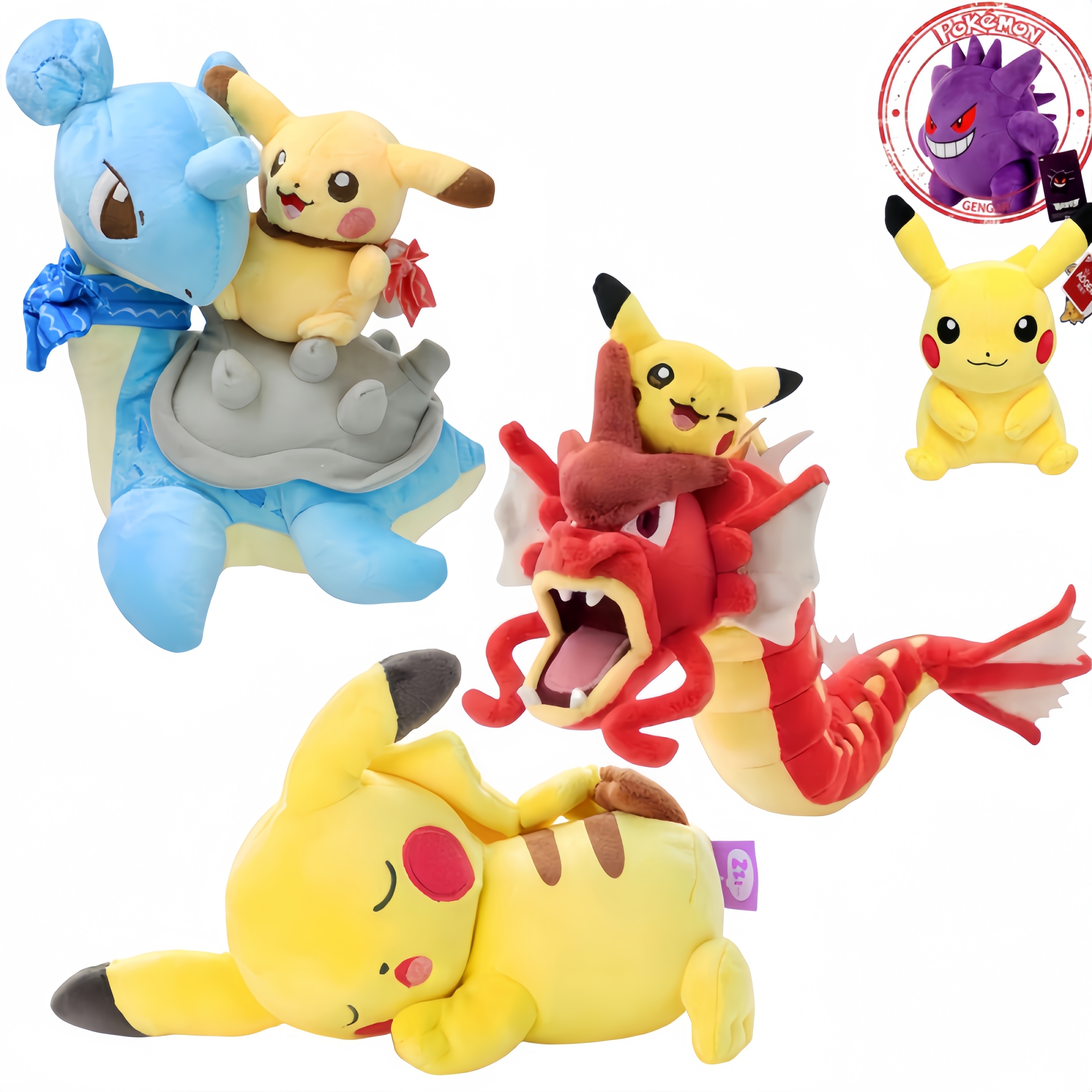 Sleeping Pikachu Peluche Riding Gyarados Lapras Latios Latias Plush Doll Pokemon Stuffed Toy Gengar Eevee Doll Xmas Kid