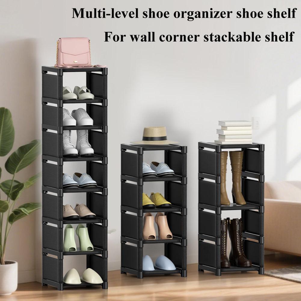 4/5/6/7 Layers White Shoe Organizer Space-saving Shoe Rack Shelf For Entryway Hallway Living Room Adjustable Saving Cabinet